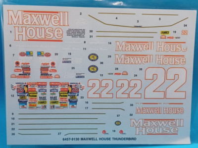 AMT/ERTL | No. 6457 | 1:25 Maxwell House Thunderbird Decals