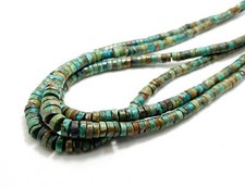 Natural Genuine Turquoise Smooth Tube Heishi Rondelle Gemstone Beads PGS362B