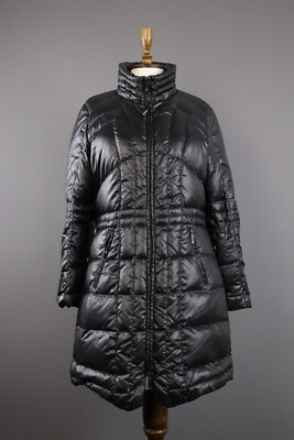 Ladies Romeo Gigli Full Zip Quilted Belted Puffer Down Overcoat