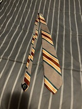 Wemlon Wembley Necktie 70s Mod Retro Disco Striped Tie Ornate 57    Long Perfect