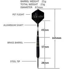 3Pcs Professional Competition Tungsten Steel Needle Tip Darts Set With Case 23g