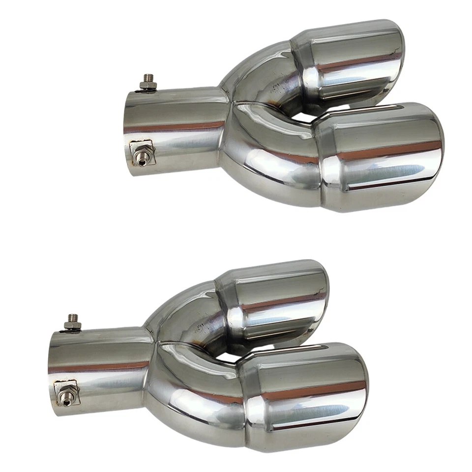 2X Para GMC Sierra 1500 2,5" entrada 3,5"" saída 9,5" exaustão de parede dupla ponta dupla - Imagem 4 de 4