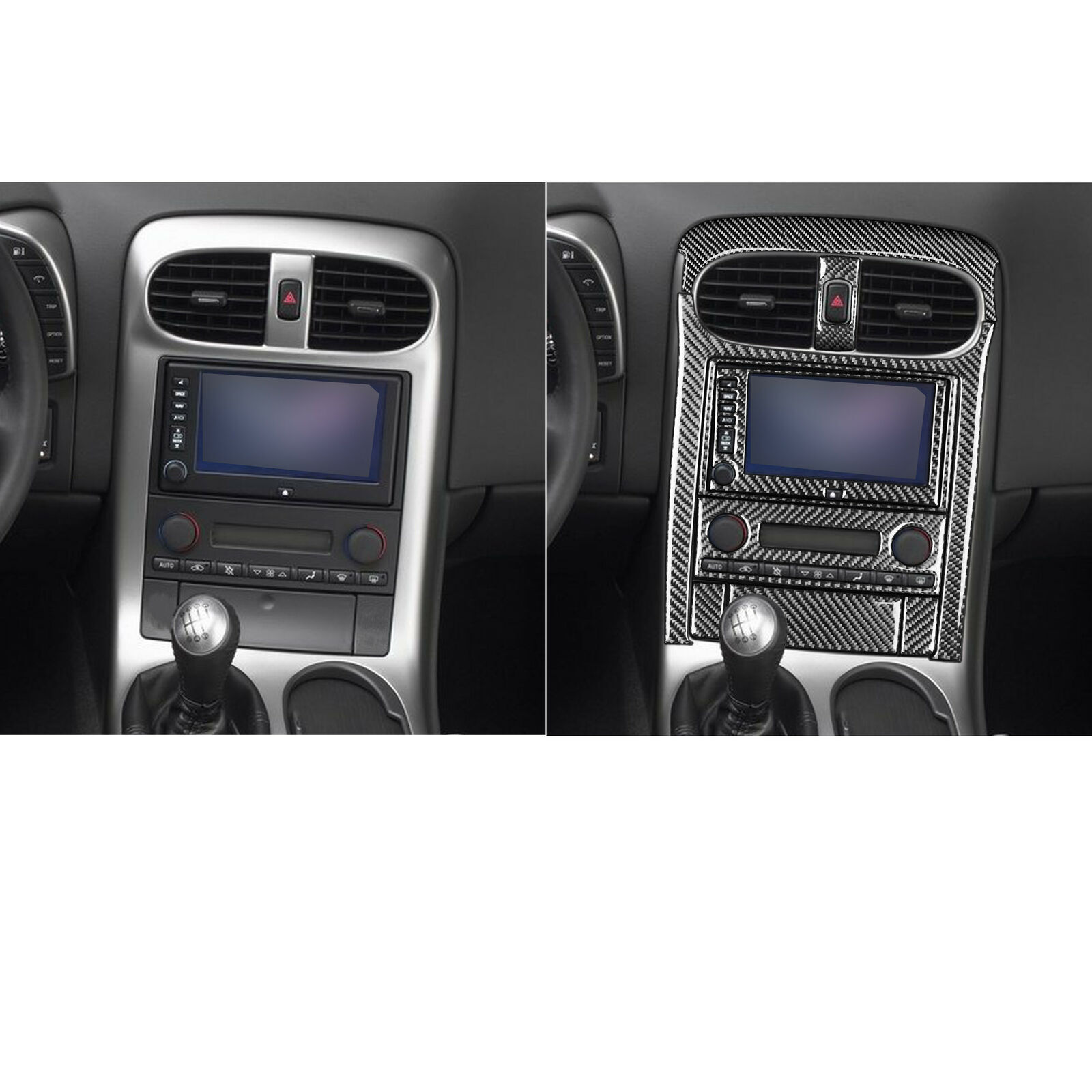 9Pcs For Chevrolet Corvette C6 Carbon Fiber Interior Central Console