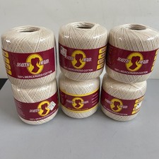 LOT 6 South Maid Size 10 Mercerized Cotton Crochet Thread Ecru 429 350 Yards