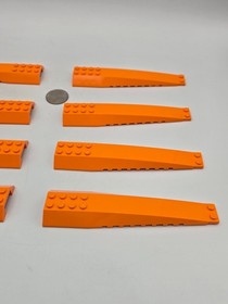 LEGO 45301 Wedge Wing Plate 16x4 Triple Curved with Reinforcement Lot x8 Orange