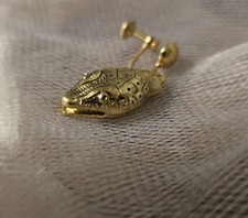 Vintage Signed Whiting & Davis Gold Tone Snak...