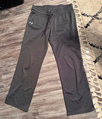 Under Armour Men s M Gray Fleece Sweatpants Semi-Fitted Straight Leg Drawstring
