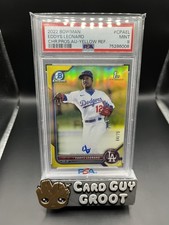 Eddys Leonard 2022 Bowman Chrome Yellow Refractor Auto /75 PSA 9 #CPA-EL Dodgers