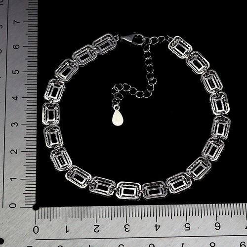 925 Sterling Silver Bracelet Octagon Ruby 5x3mm Natural Gemstone Jewelry 8inches - Picture 3 of 13
