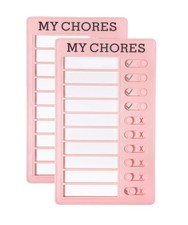 Dry Erase Chore Chart Set 2 Pcs for Kids Adults, to Do Pink