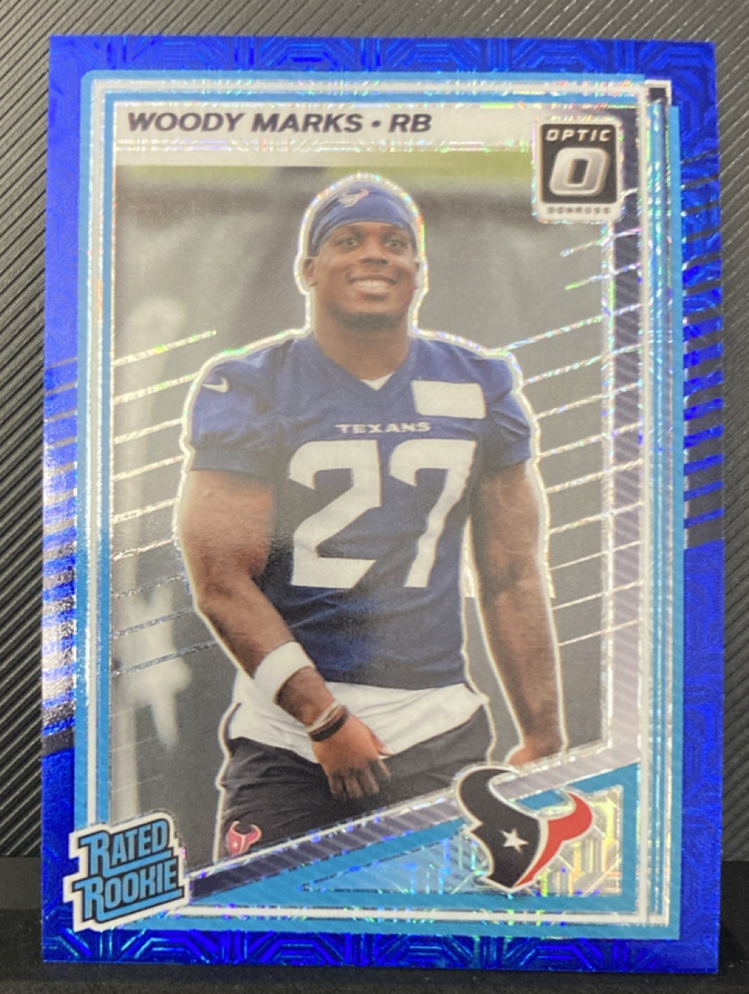 2025 Panini Donruss Optic Rated Rookie Woody Marks Blue Mojo Prizm /55 #288