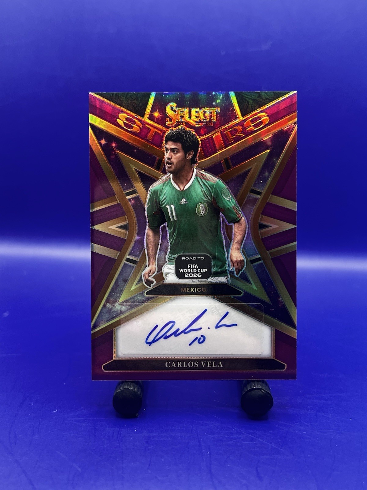 2025-26 Road To FIFA World Cup 2026 Carlos Vela Stars Purple Prizm Auto 50/99