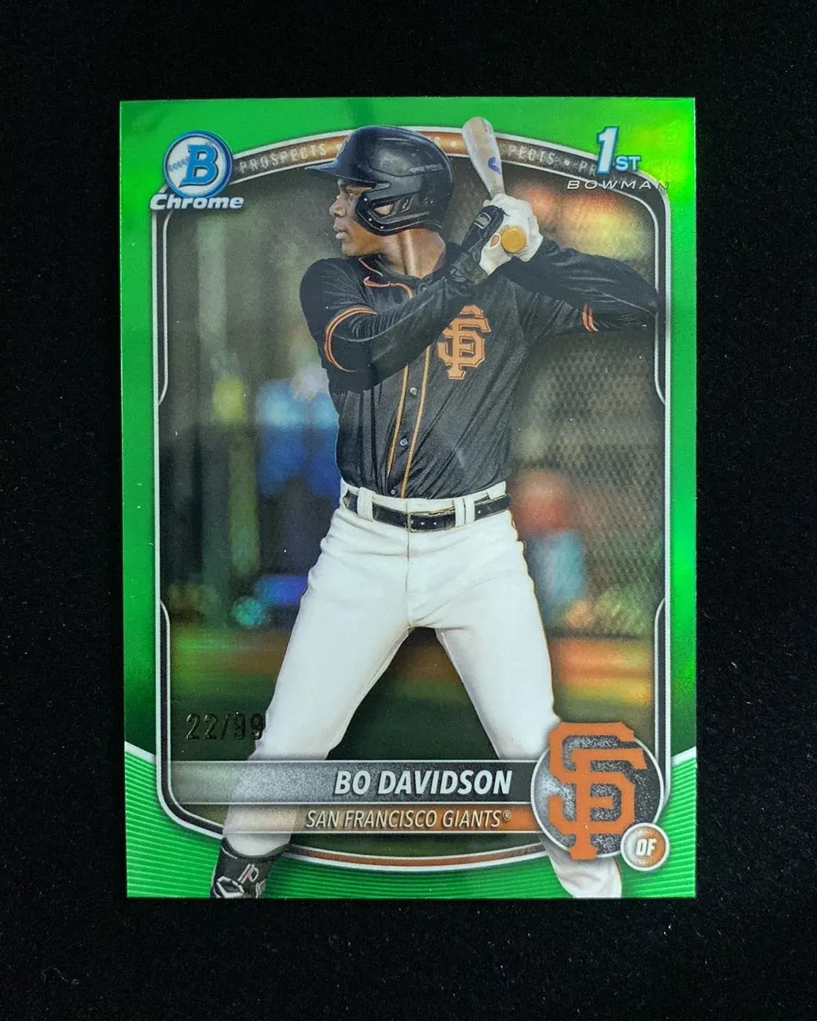 2025 Bowman Chrome Prospects Green #BCP-206 Bo Davidson 1st 22/99 Giants HD