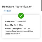 Houston Texans Tank Dell Autographed Slate Speed Mini Helmet Fanatics COA — photo 7