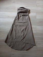 ASOS Grey Stretch Ruched Strapless Dress Dipped Back Party Evening Classic UK10