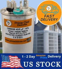 45+5 uF ±6% 370V/440VAC Dual Round Capacitor Carrier Lennox Goodman Genteq Trane