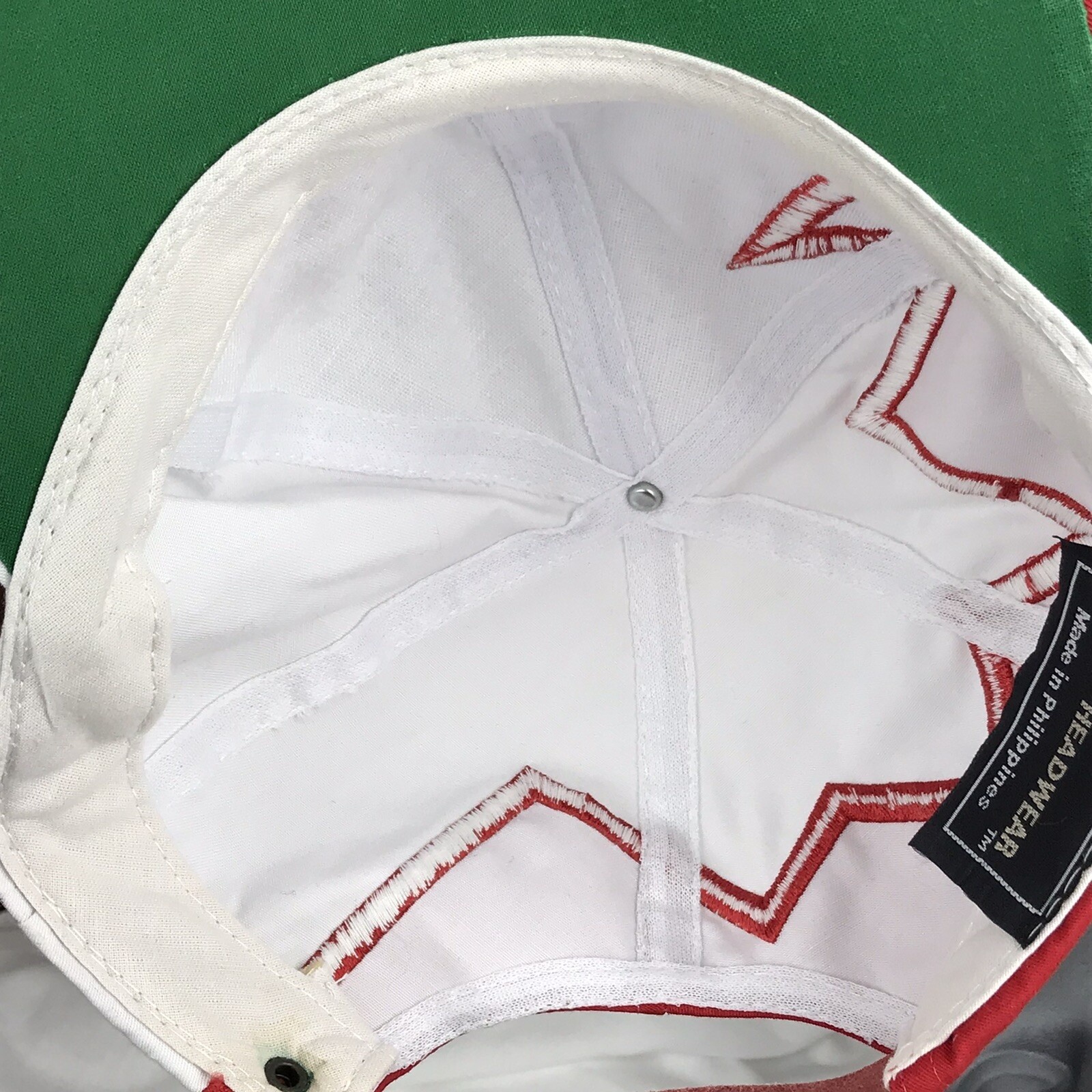 Red White Baseball Cap Adjustable Zigzag Pattern … - image 10