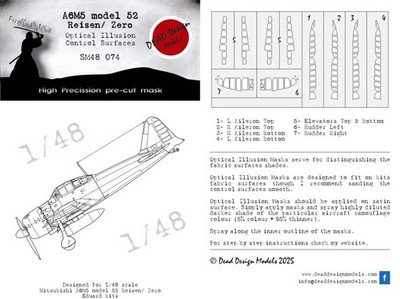 Dead Design Models SM48074 1:48 Mitsubishi A6M5 Model 52 3D Effekt / optische Illus