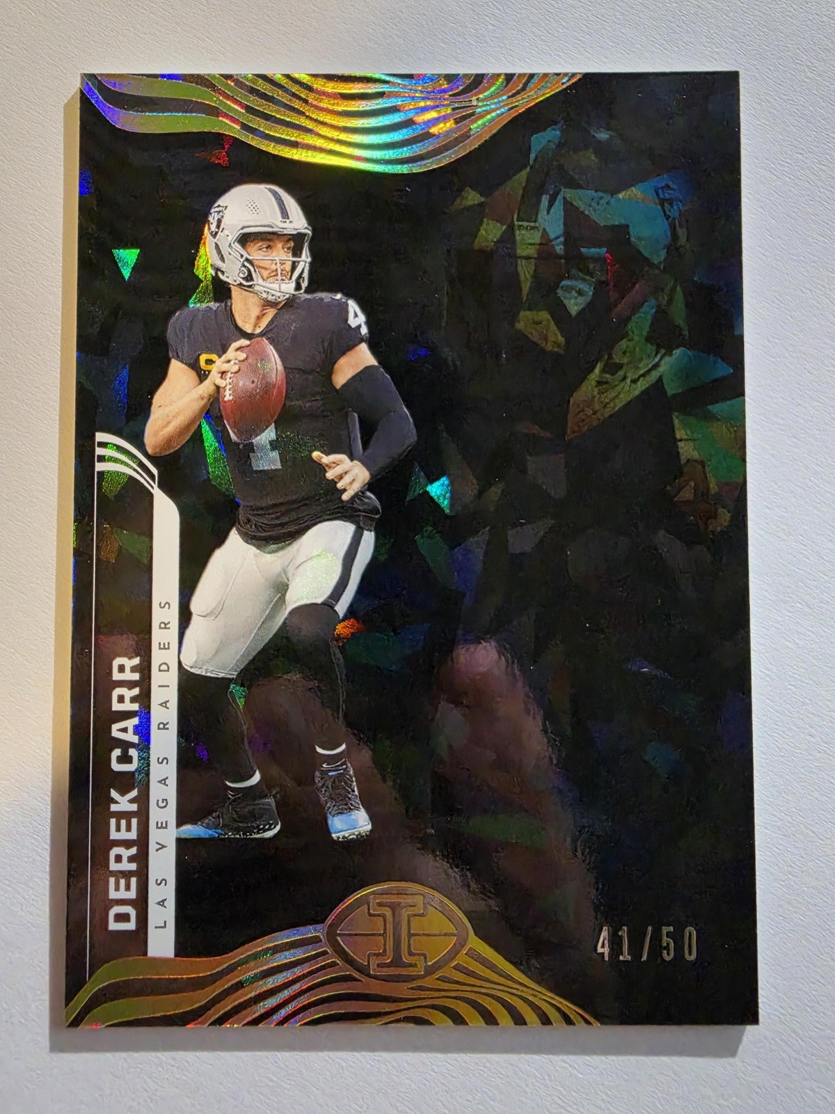 2022 Panini Illusions #56 Derek Carr Trophy Collection Black Ice #/50
