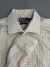Polo Ralph Lauren Regent Shirt Mens 16 32/33 White Check Button Down Long Sleeve