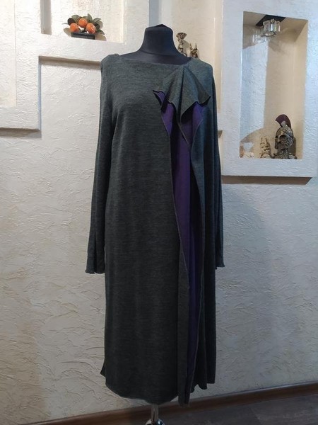Women Dress Grey Wool 38