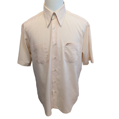 Montgomery Ward Shirt beige mit 2 Taschen Kurzarm Vintage Gr. L/XL