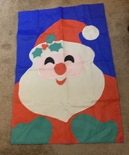 Merry Christmas Santa Claus Garden Flag 27 x 40 Inch Nylon Reversible Jolly Elf