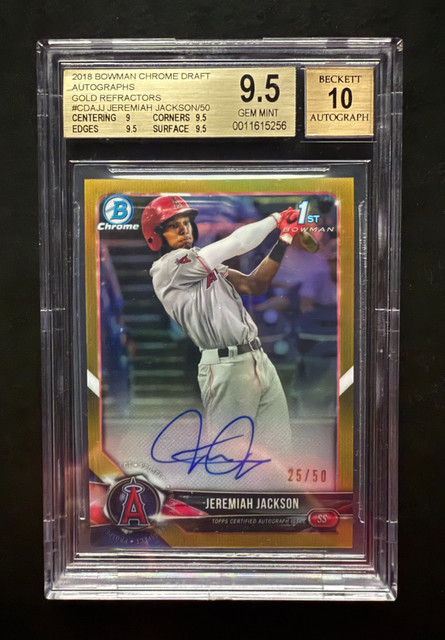 2018 1st Bowman Chrome JEREMIAH JACKSON Gold Refractor Auto - BGS 9.5/10 - #/50