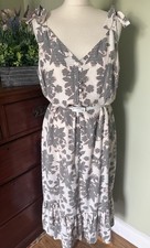 Mint Velvet Suki Ruffle Hem Dress Sz 14 Summer Midi Strappy Summer Lined Pretty