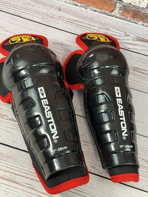 Easton Gretzky 99 Junior Hockey Shin Guards 11''-28cm Black Red Youth Protective