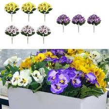 Colorful Faux Pansy Flower Bundle 9 Stems for Vibrant Summer Arrangements