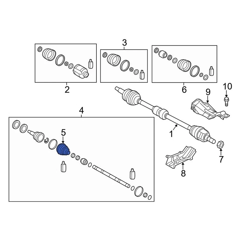 For Hyundai Elantra 11-16 Hyundai 495833Y000 Front Left Inner CV Joint Boot Kit Foto 2 de 2