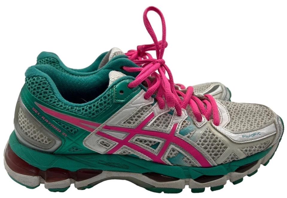 Asics Gel Kayano 21 Teal and Pink Running Shoe Size 7.5 - Image 2 of 4
