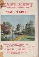 EAST KENT BUS TIMETABLE BOOK MAY 1961 WITH ROUTE MAP