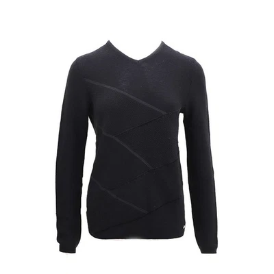 Salvatore Ferragamo Wool Nylon V-Neck Black Knit 42774503 156939499 [P] - Photo 1/4