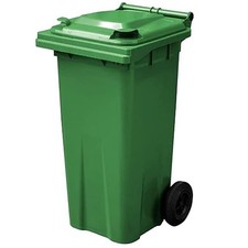 Image of 140 Litre General Waste Recycling Trash Wheelie Bin With Lid, Handle & Wheels