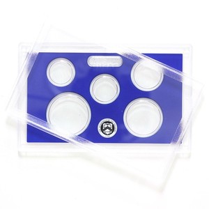 Empty Lens With Dark Blue Insert 5 Coins Small Dollar, Half, Dime, Nickel, Cent