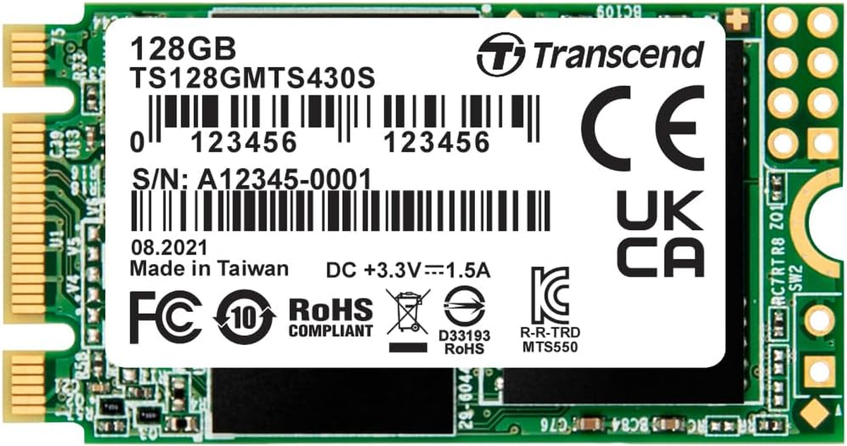 128GB M.2 2242 SATA III SSD with Dram Cache, up to 560Mb/S