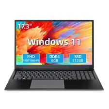 SGIN Laptop 17.3in FHD 1920*1080 IPS Windows 11 8000mAh Intel Celeron Computer