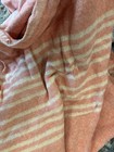 Antique French Wool Blanket Throw Pink Striped With Maker Tag Look — photo 7