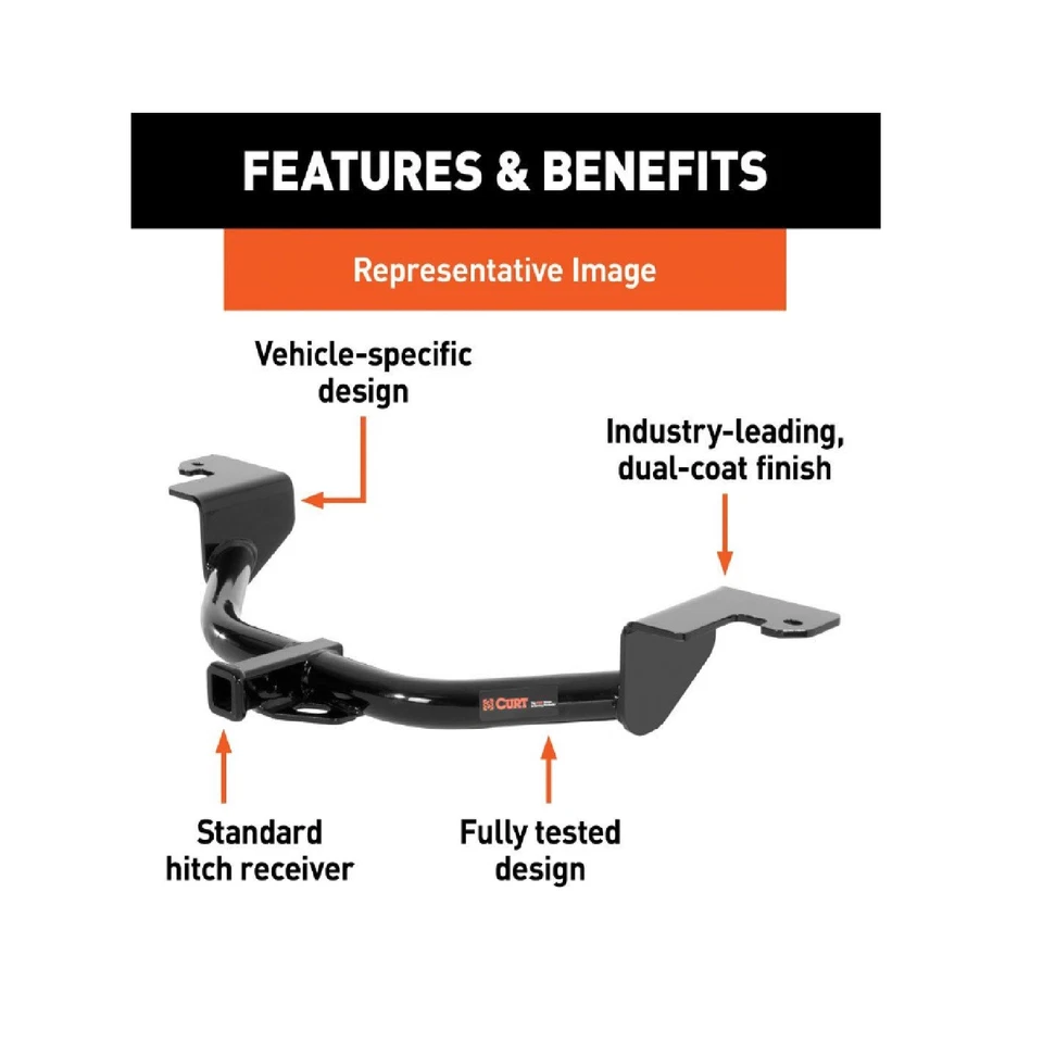 Curt Class 1 Powder-Coated Trailer Hitch for Chrysler 200 / Dodge Avenger 11133 Foto 3 de 4