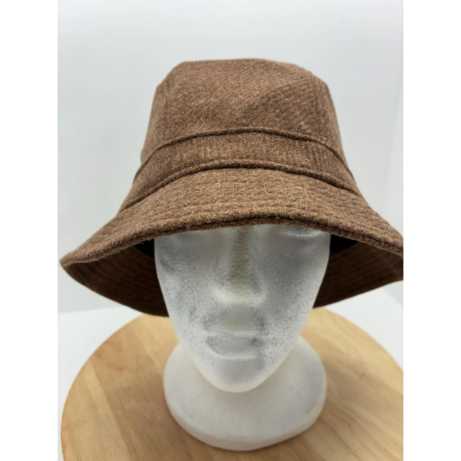 Vintage L.L. Bean Wool Bucket Hat | Brown Wool Blend Cloche Hat