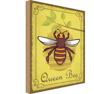 Holzschild 18x12 cm Queen Bee Biene Honig Imkerei Tier Haustier Deko Geschenk Ho