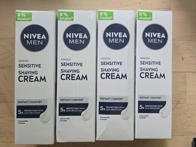NIVEA MEN SHAVING CREAM For SENSITIVE Skin 4 X 100ml {Free Shipping} New In Box