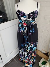 LADIES BLACK FLORAL MAXI DRESS SIZE 18 BY KALEIDOSCOPE