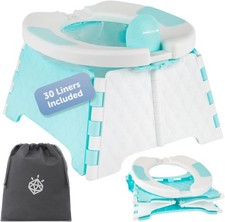 Jool Baby Portable Potty Training Chair with Travel Bag and 30 Li