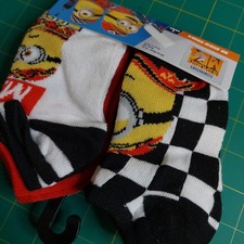 Minions Despicable Me Socks 6 Pair size 4-10 Boys Illumination's 4 No-Show NEW
