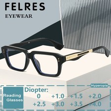 Men Women Square Anti Blue Light Reading Glasses Clear Lens Presbyopic Glasses
