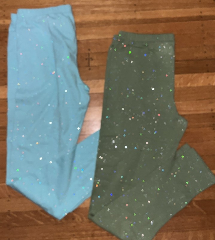 Roots & Threads Lot Of 2 Sparkle Leggings Size:14/16 NEW/NWT Free ship