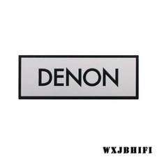 DENON Silver brushed Speaker Custom Logo Badge aluminum 106mm 4.17" X39mm 1.54" 
